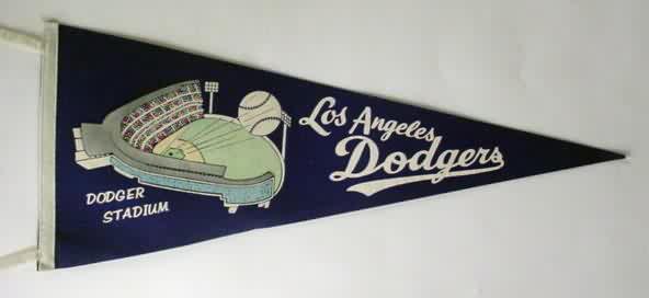 1960's to 1980's Dodgers Pennant Lot of 6. Baseball Collectibles, Lot  #43160