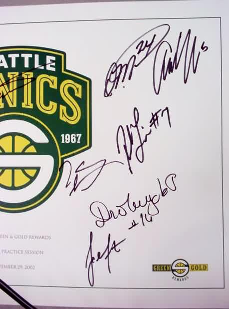 Seattle Supersonics 1978-79 NBA Champions Autographed Framed Green
